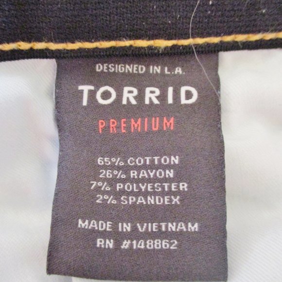 Torrid Premium Sky High Skinny Women's Straight Leg Blue Jeans, Distressed, 16 R - Picture 9 of 11